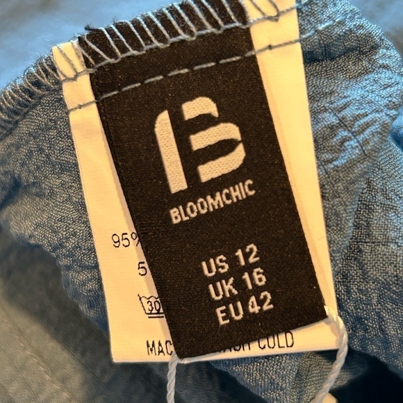 B2.03 NWT Bloomchic Textured Notched High Low Blouse/Tunic 12 - Picture 2 of 3